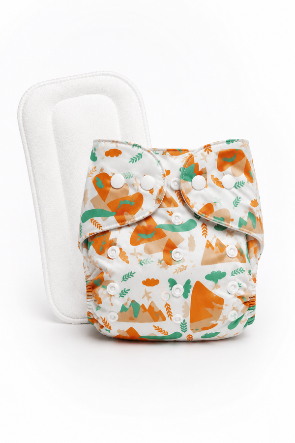 Adjustable Reusable Diaper Pant - Mountains