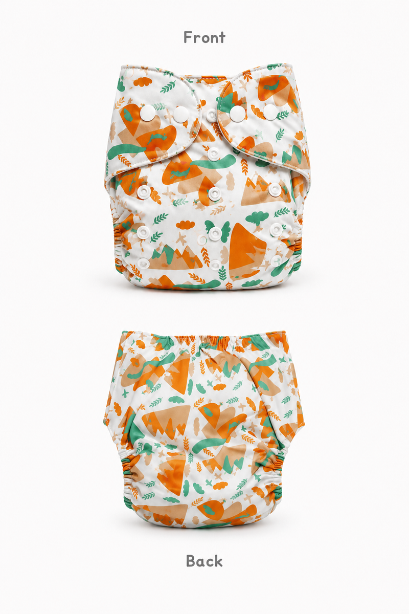 Adjustable Reusable Diaper Pant - Mountains