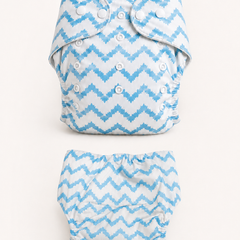 Adjustable Reusable Diaper Pant - Blue Chevron