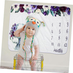 Elli Purple- Milestone Blanket Quilt with 6 Milestone Cards and Markers