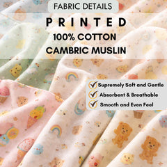 Green Lion - 100% Cotton Lightweight Cambric Soft Unisex Muslin Set for New Born to 6 Years