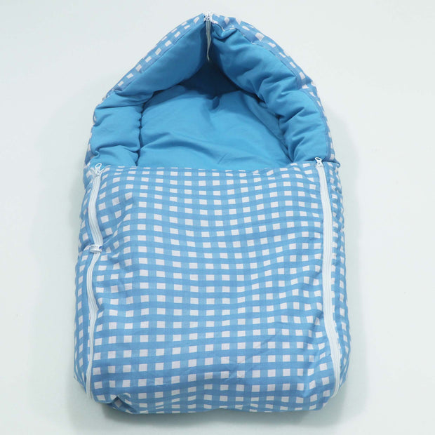 Blue Checks Baby Sleeping Bag N Carrier