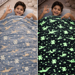 Kradyl Kroft Glow in the Dark Blankets | Large Size - Dinos