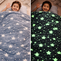 Kradyl Kroft Glow in the Dark Blankets | Large Size - Grey Star