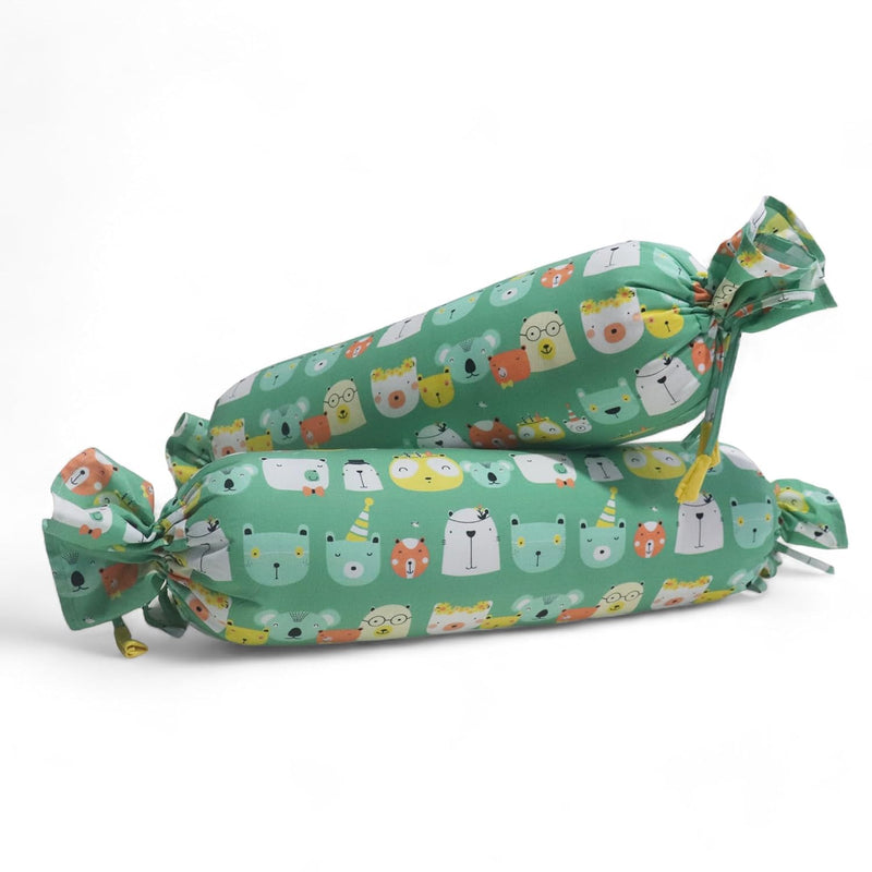 Green Panda -  Set of 2 Side Pillows for Kids above 12 Years