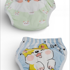 Set of 2 Diaper Training Pull Up Pants Reusable Breathable Soft Cotton Diaper Training Pants  (Size Large 18 to 24 Months)