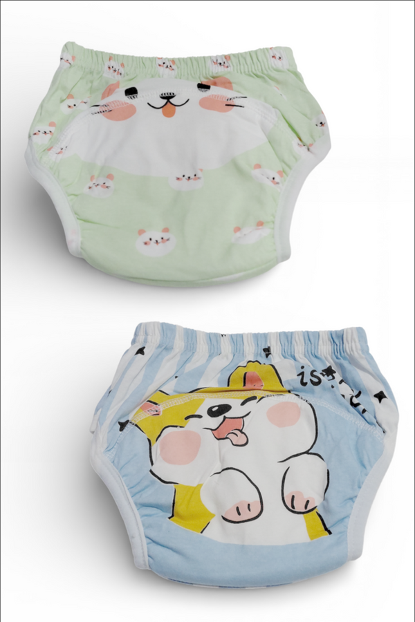 Set of 2 Diaper Training Pull Up Pants Reusable Breathable Soft Cotton Diaper Training Pants  (Size Large 18 to 24 Months)