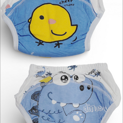 Set of 2 Diaper Training Pull Up Pants Reusable Breathable Soft Cotton Diaper Training Pants (Size Medium 12 to 18 Months)