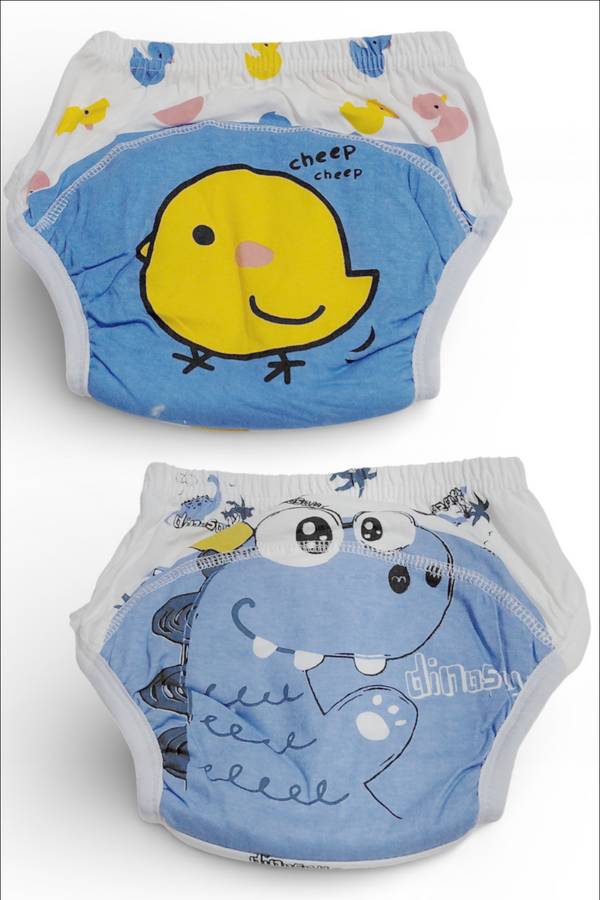 Set of 2 Diaper Training Pull Up Pants Reusable Breathable Soft Cotton Diaper Training Pants (Size Medium 12 to 18 Months)