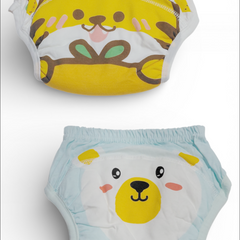 Set of 2 Diaper Training Pull Up Pants Reusable Breathable Soft Cotton Diaper Training Pants  (Size Large 18 to 24 Months)