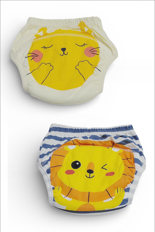 Set of 2 Diaper Training Pull Up Pants Reusable Breathable Soft Cotton Diaper Training Pants  (Size Small)