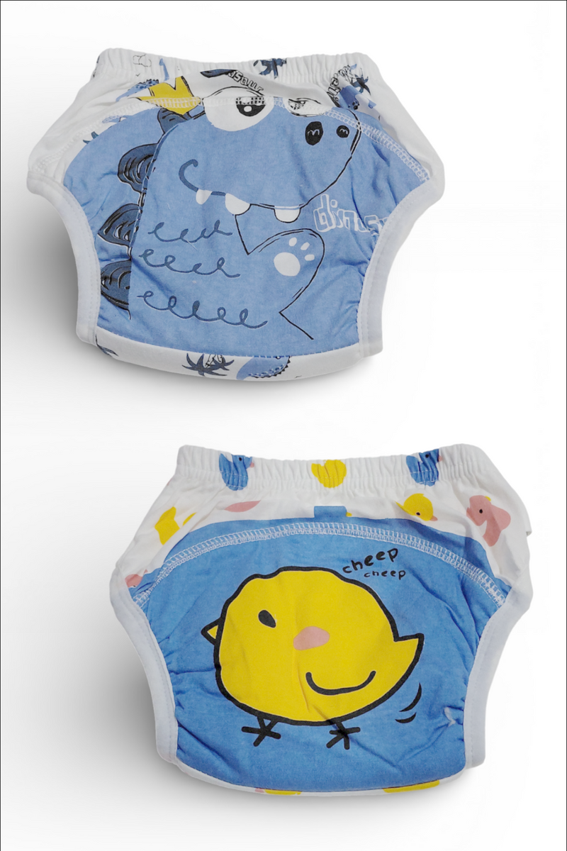 Set of 2 Diaper Training Pull Up Pants Reusable Breathable Soft Cotton Diaper Training Pants  (Size Small)