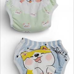 Set of 2 Diaper Training Pull Up Pants Reusable Breathable Soft Cotton Diaper Training Pants  (Size Small)
