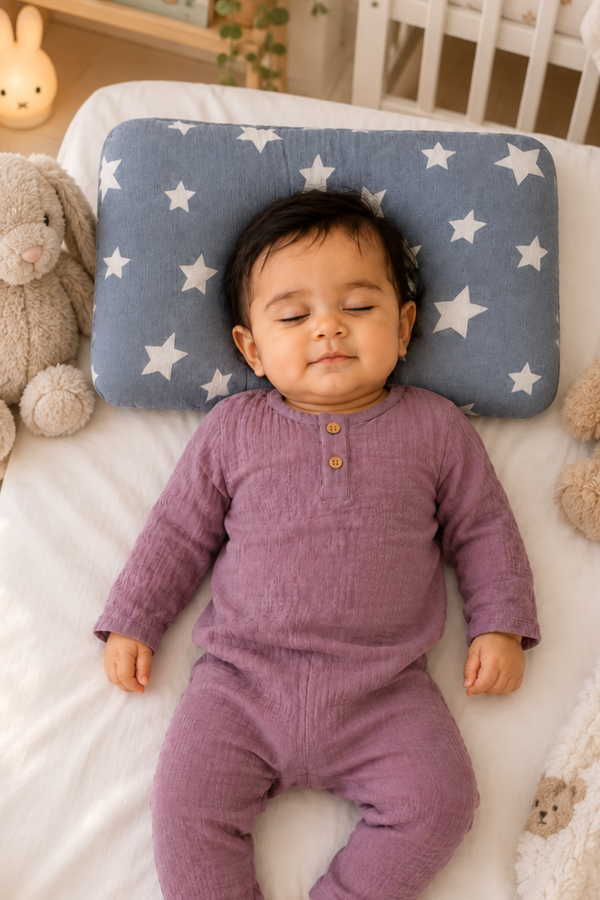 Grey Star New Born Pillow | Baby Pillow | Head Shaping Pillow