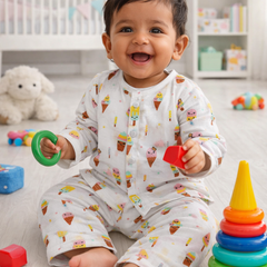 Ice Cream | Checkered Muslin | Soft Unisex Muslin Set for New Born to 6 Years