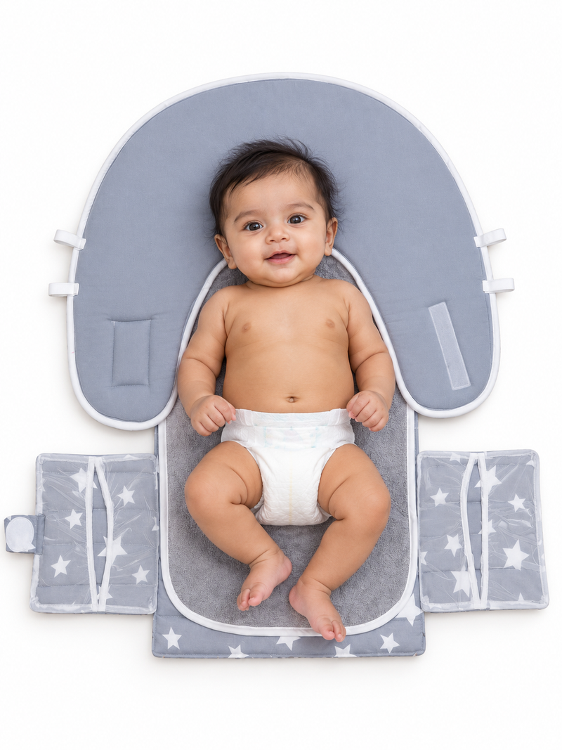 Born Star Grey Diaper Changing Mat for Baby