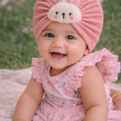 Kradyl Kroft Baby Girl Turban Cap | Stretchy Fabric | Good Fit - Peach