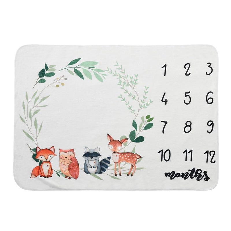 Jungle Row- Milestone Blanket Quilt with 6 Milestone Cards and Markers