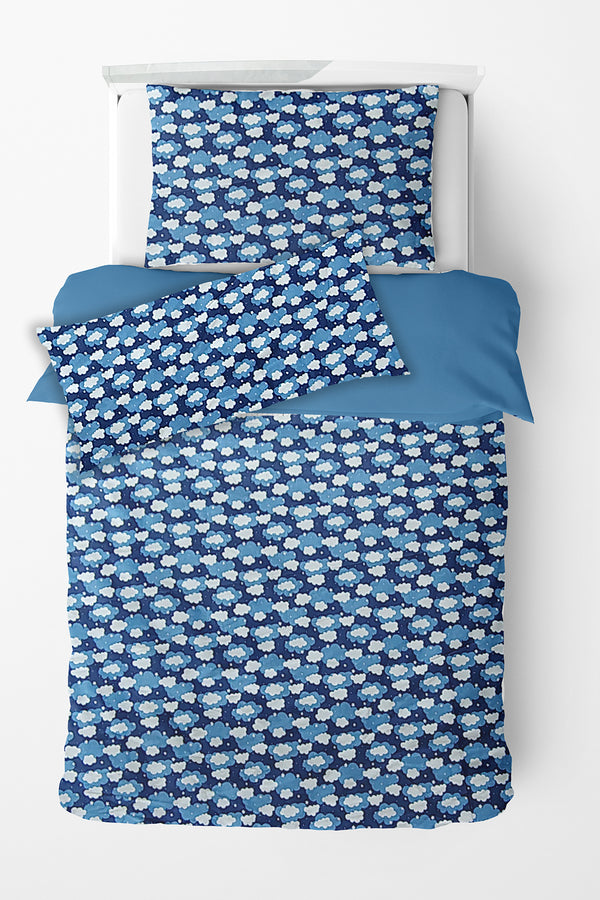 Kradyl Kroft Kids 3 Pcs Bedding Set with Removable Covers | Duvet, Pillow and Lumbar Pillow with 100% Cotton Covers - Clouds