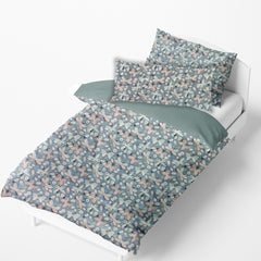 Kradyl Kroft Kids 3 Pcs Bedding Set with Removable Covers | Duvet, Pillow and Lumbar Pillow with 100% Cotton Covers - Grey Butterfly
