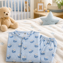 Kitty Kup |Half Sleeves| Checkered Muslin| Soft Unisex Muslin Set for New Born to 6 Years