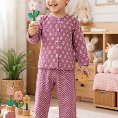 Lilac Motif - Baby 100% Cotton Coord Set