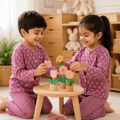 Lilac Motif - Baby 100% Cotton Coord Set