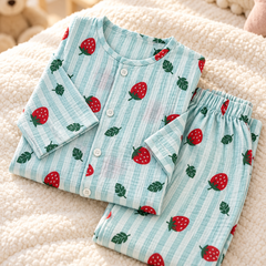 Berry Stripes |Full Sleeves| 120 GSM Checkered Muslin Fabric |  Soft Unisex Muslin Set for New Born to 6 Years
