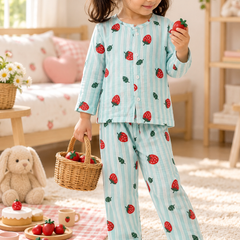Berry Stripes |Full Sleeves| 120 GSM Checkered Muslin Fabric |  Soft Unisex Muslin Set for New Born to 6 Years