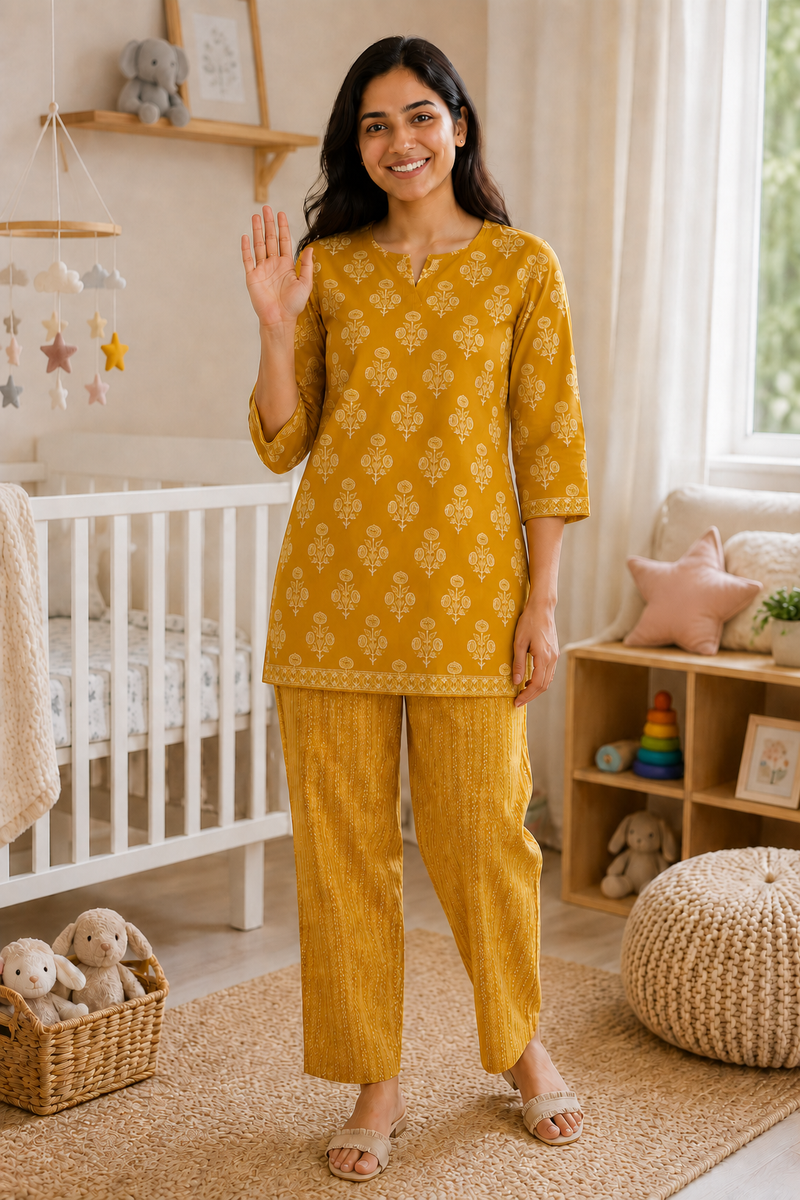 Mustard Motif - Mom's Coord Set