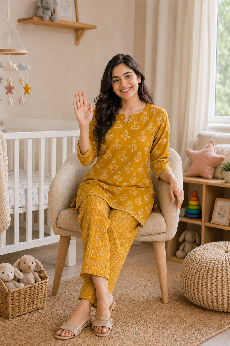 Mustard Motif - Mom's Coord Set