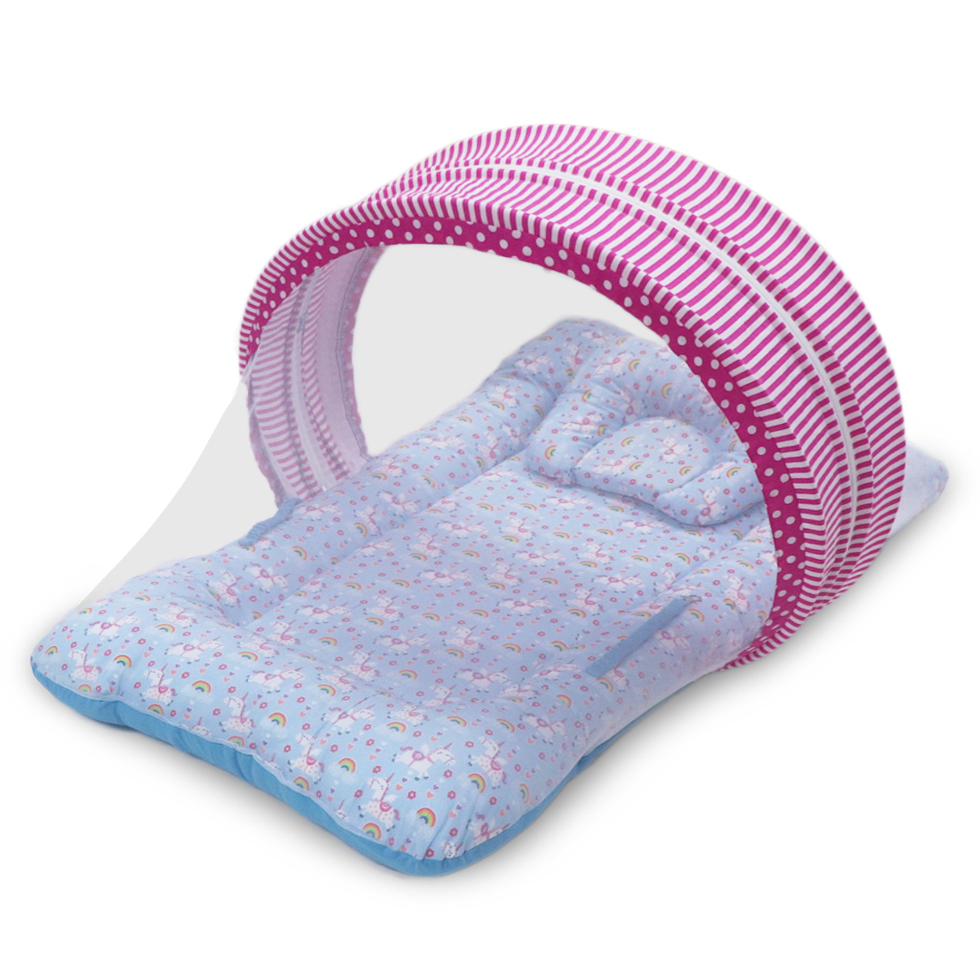 Rainbow Unicorn -  Kradyl Kroft Bassinet Style Mosquito Net Bedding for Infants
