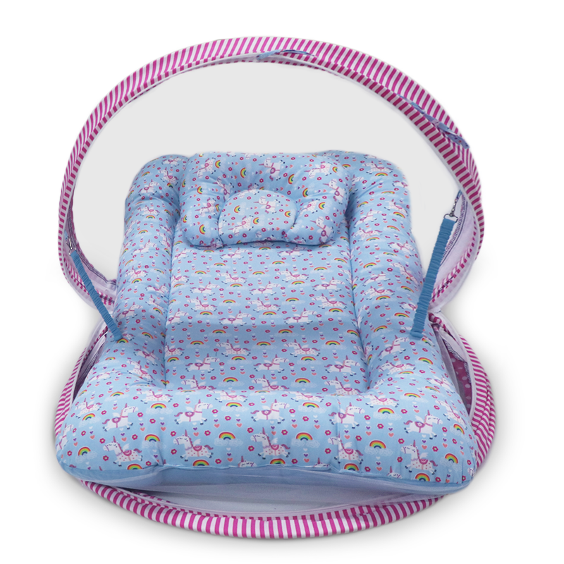 Rainbow Unicorn -  Kradyl Kroft Bassinet Style Mosquito Net Bedding for Infants