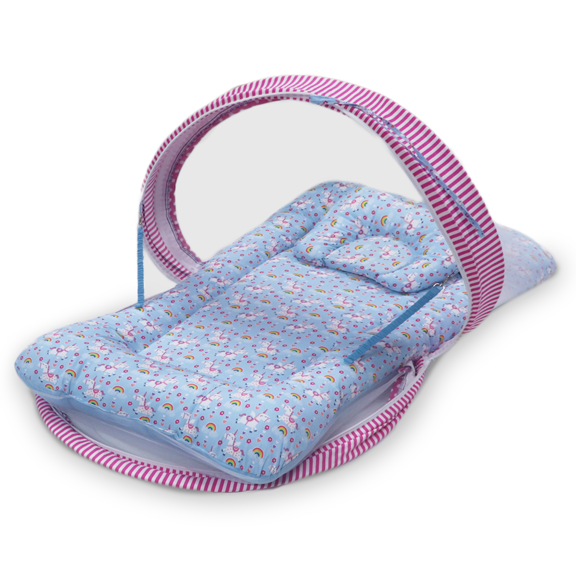 Rainbow Unicorn -  Kradyl Kroft Bassinet Style Mosquito Net Bedding for Infants
