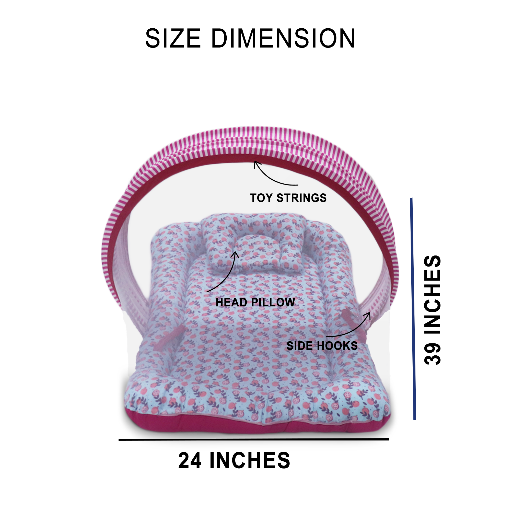 Pomegranates -  Kradyl Kroft Bassinet Style Mosquito Net Bedding for Infants