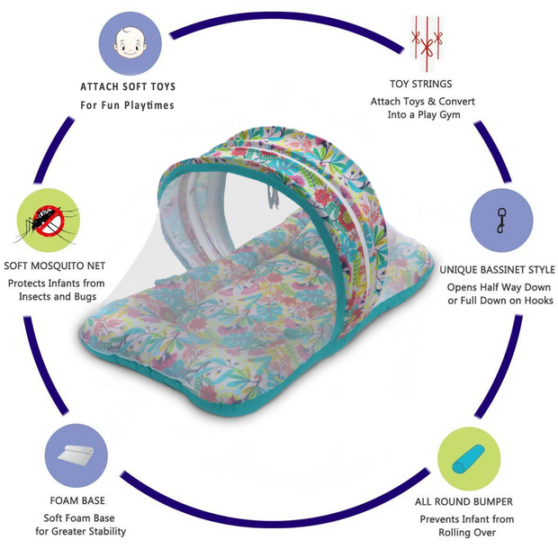 Mixed Flora -  Kradyl Kroft Bassinet Style Mosquito Net Bedding for Infants