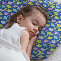 Dancing Elephants Toddler Pillows with 100% Cotton Removable cover - 20 X 15 Inches | Children Pillows