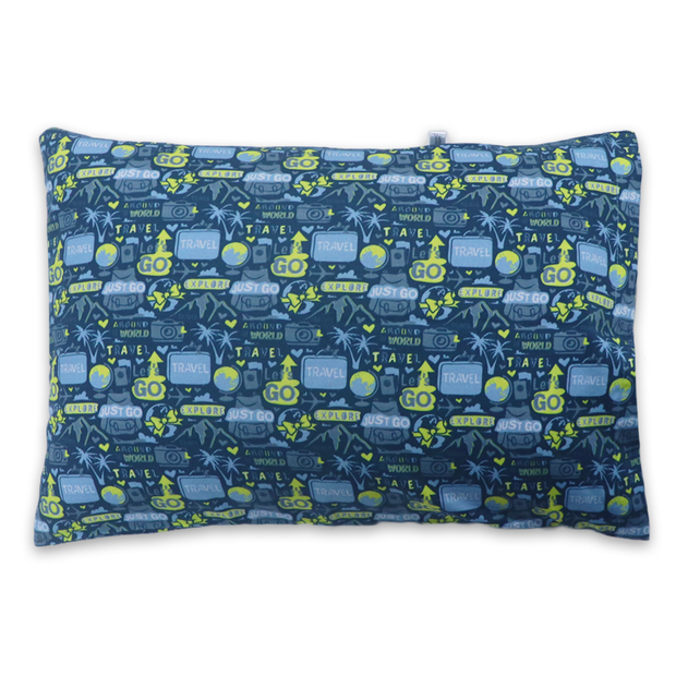 Globetrotter - Toddler Pillow with 100% Cotton Removable cover - 20 X 15 Inches | Children Pillows