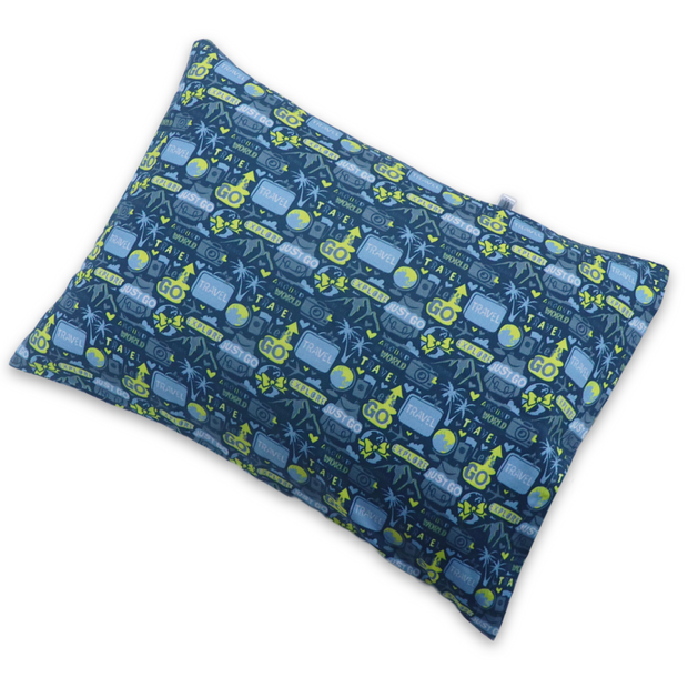 Globetrotter - Toddler Pillow with 100% Cotton Removable cover - 20 X 15 Inches | Children Pillows