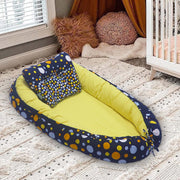 Kradyl Kroft Baby Boat Bed for Babies & Infants | Portable Baby Bedding Set with Pillow | Removable Covers | Double Side Baby Sleeping Bed | Baby Sleeping Pod (Magic Polka)