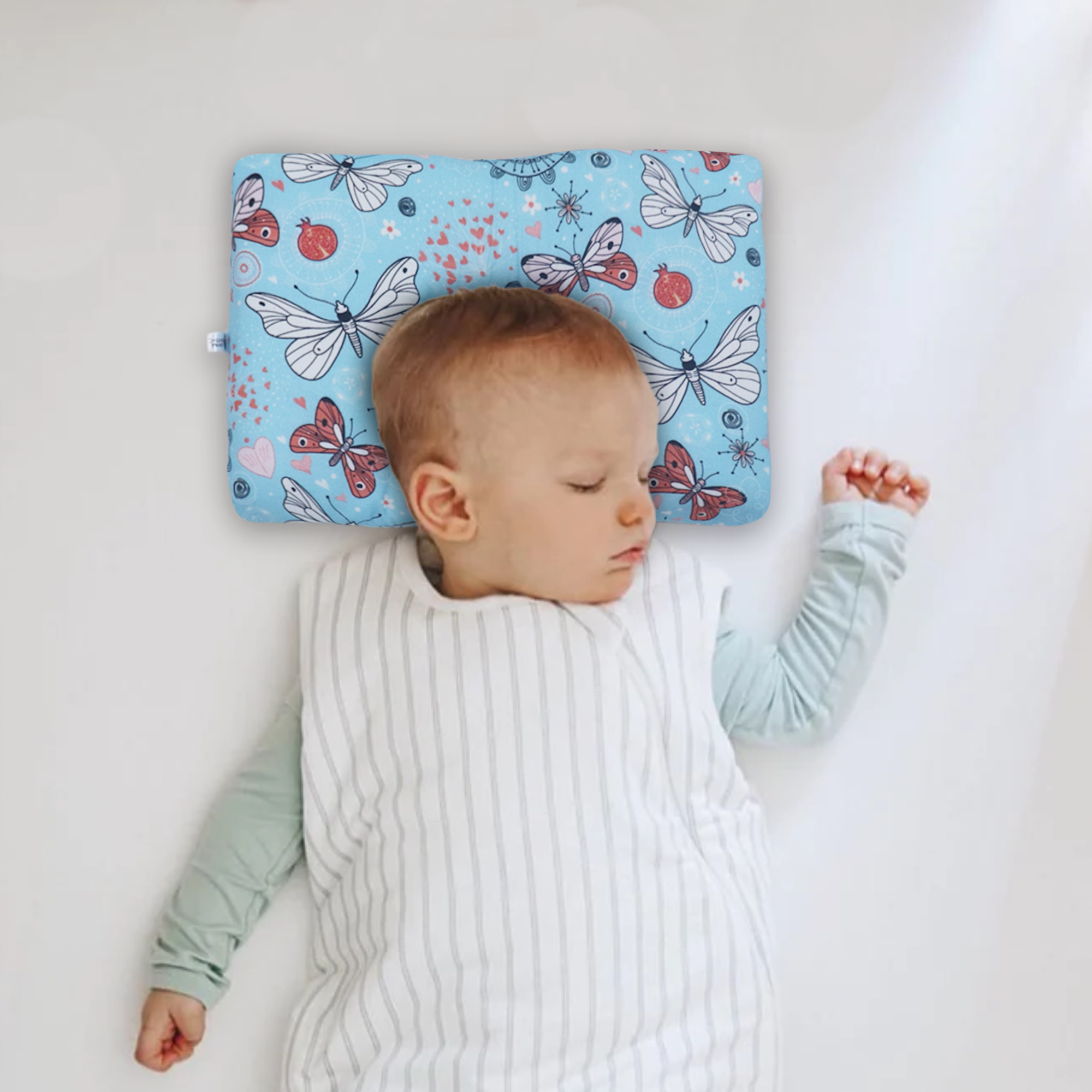 Blue Butterfly New Born Pillow | Baby Pillow | Head Shaping Pillow