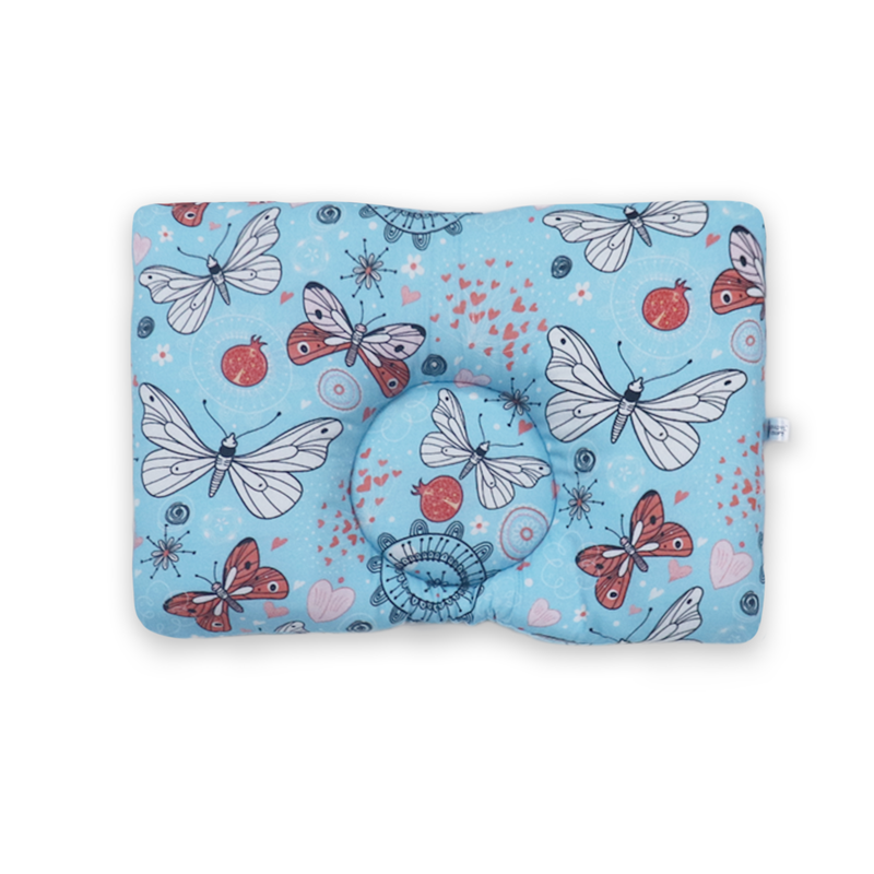 Blue Butterfly New Born Pillow | Baby Pillow | Head Shaping Pillow