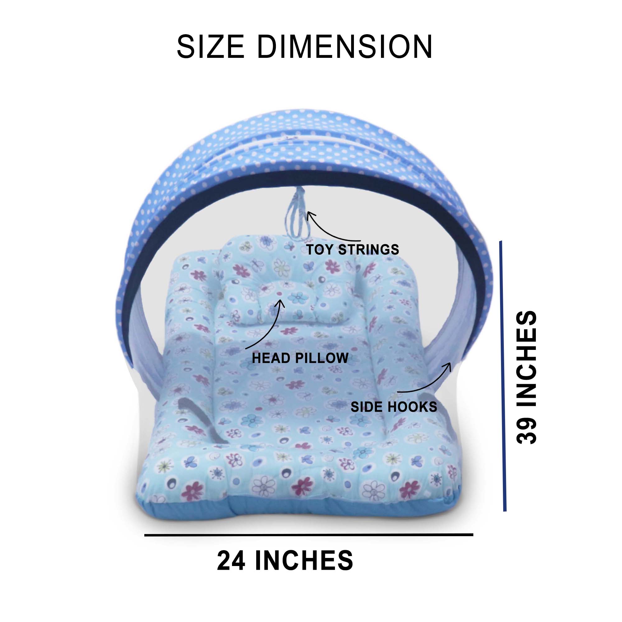 Floral Butterfly -  Kradyl Kroft Bassinet Style Mosquito Net Bedding for Infants