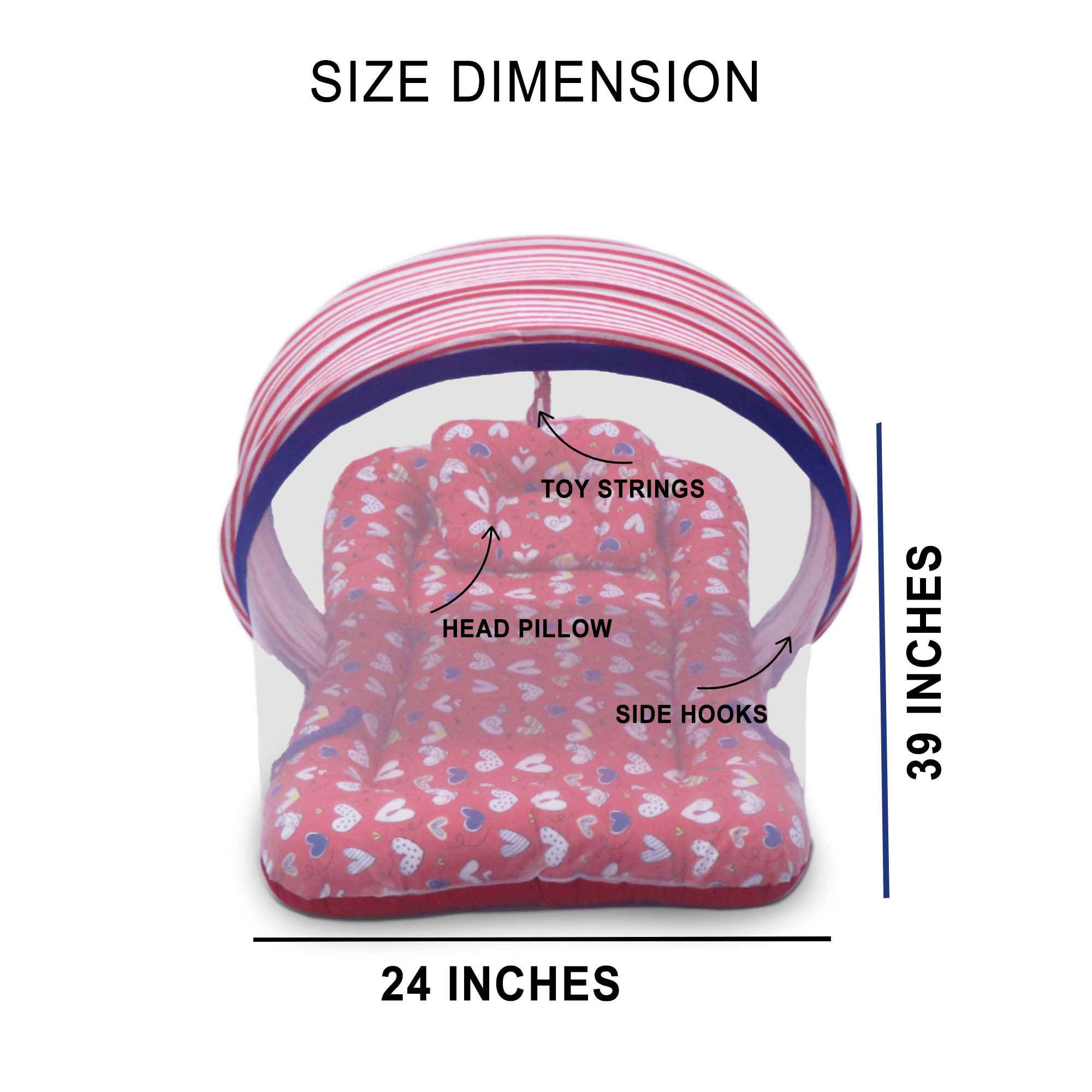 Heart Story -  Kradyl Kroft Bassinet Style Mosquito Net Bedding for Infants