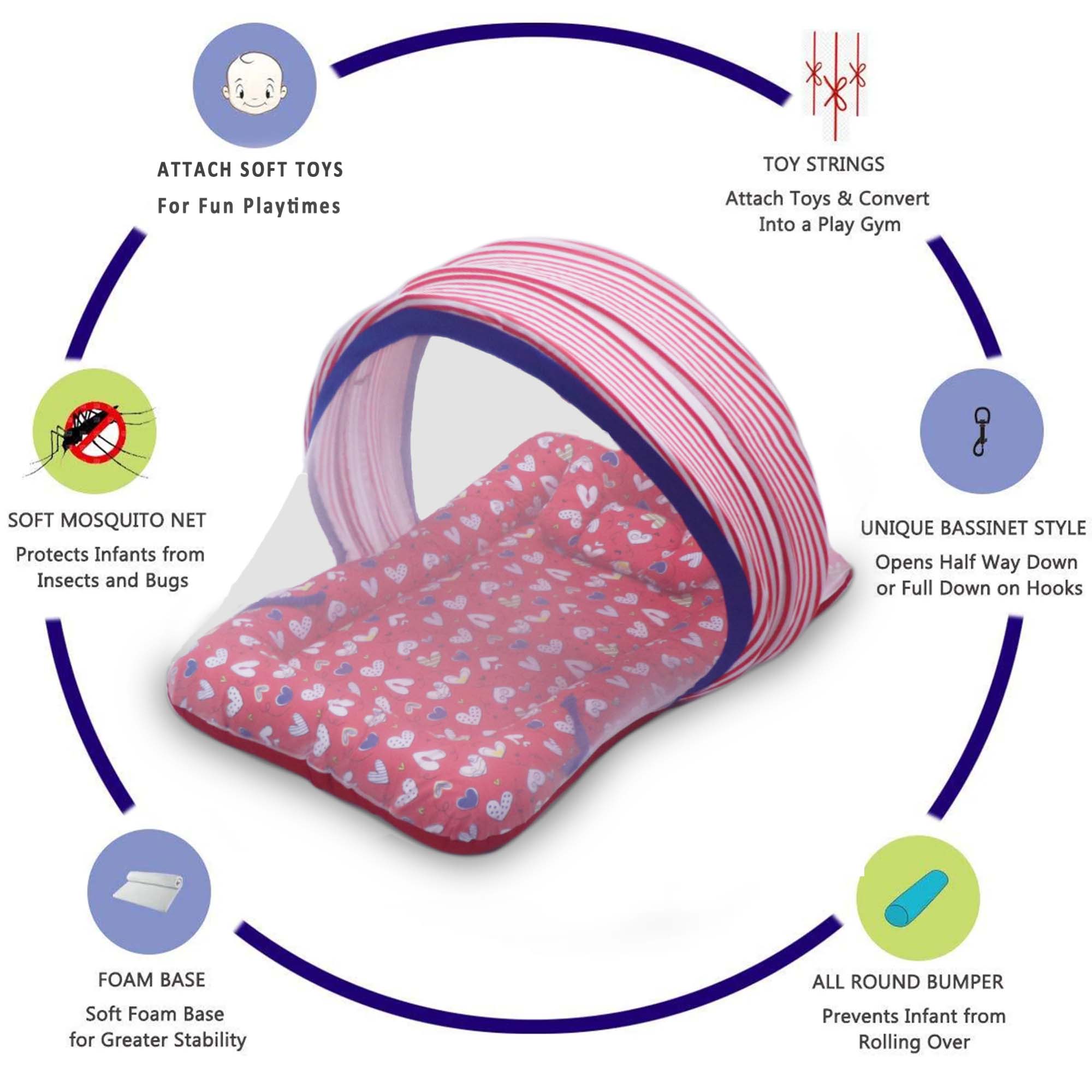 Heart Story -  Kradyl Kroft Bassinet Style Mosquito Net Bedding for Infants