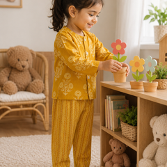 Orange Motif -  Baby 100% Cotton Coord Set