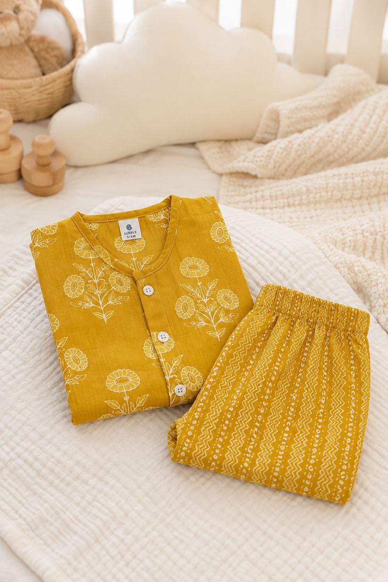 Orange Motif -  Baby 100% Cotton Coord Set