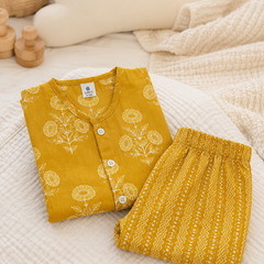 Orange Motif -  Baby 100% Cotton Coord Set