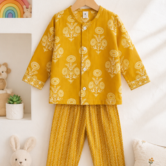 Orange Motif -  Baby 100% Cotton Coord Set