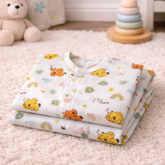 Orange Koala | Checkered Muslin | Soft Unisex Muslin Set for New Born to 6 Years